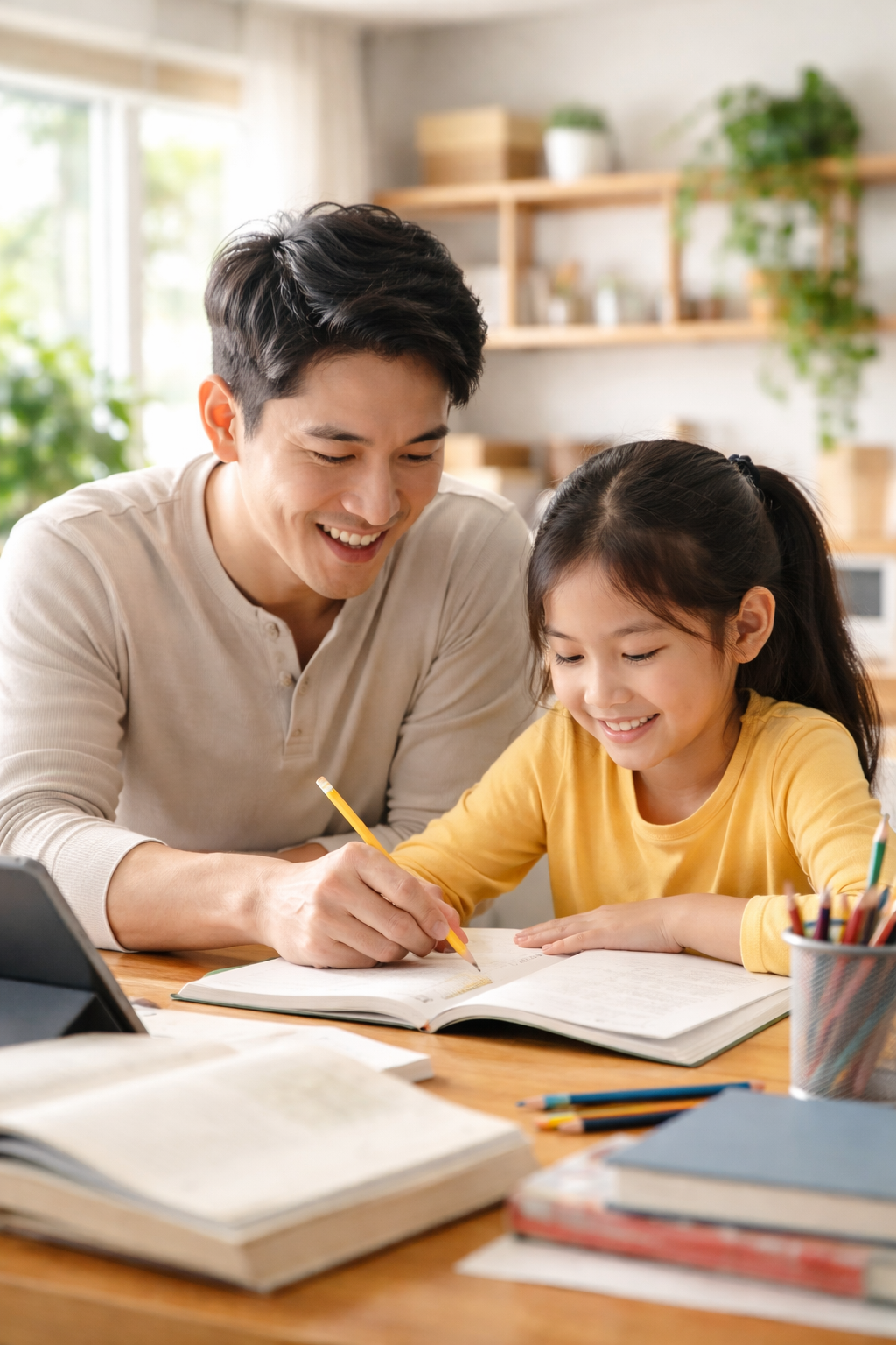Parent and child learning together with Qureo